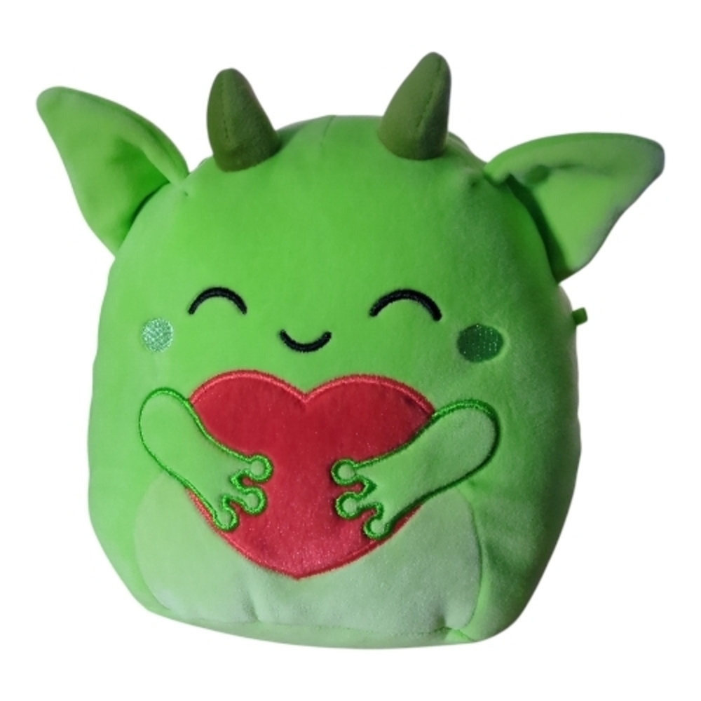 Squishmallow Rare Special Edition Fitzy the Green Goblin Red‎ Heart 8"